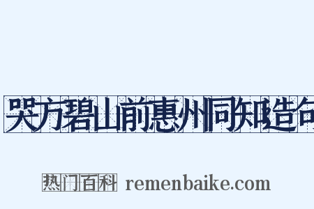 哭方碧山前惠州同知造句是什么意思的图片